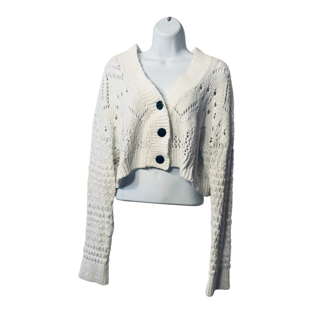 Free People Chloe Cardi / Evening Cream sz small - Picture 5 of 10